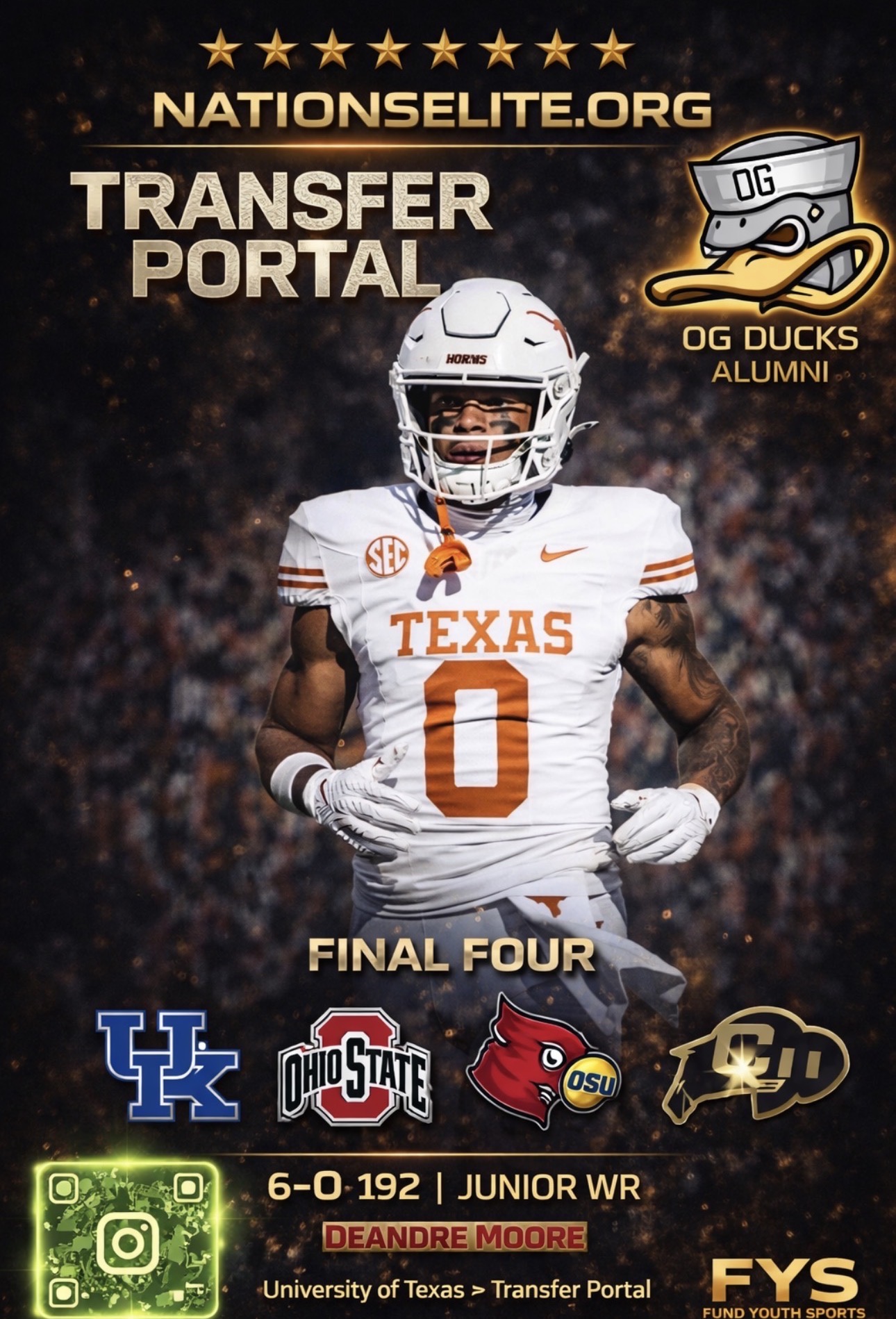 Nations Elite Transfer Portal recruiting visual for DeAndre Moore