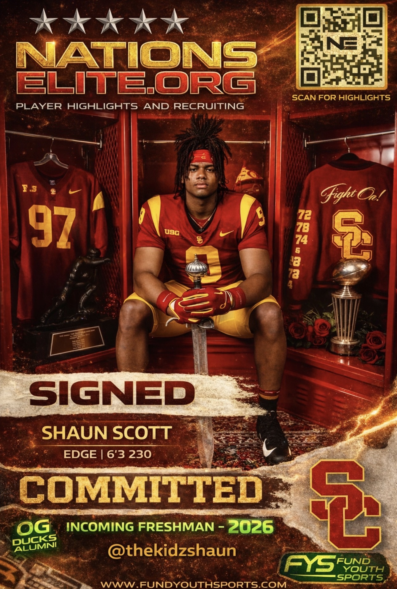 Nations Elite commitment visual for edge player Shaun Scott