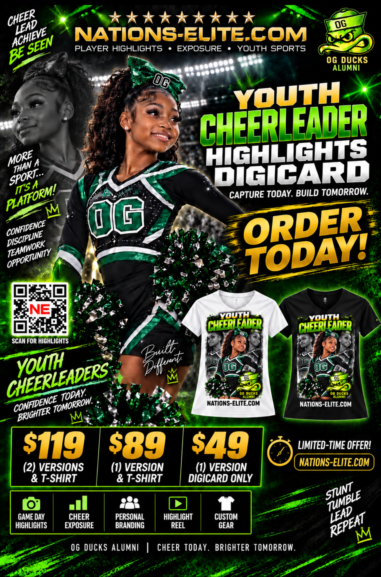 OG Ducks Alumni Youth Cheerleader Highlights DigiCard